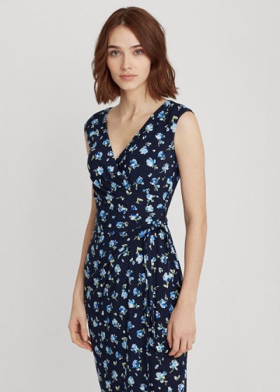 Women's Ralph Lauren Floral Jersey Wrap-Style Dresses | 940631LAU